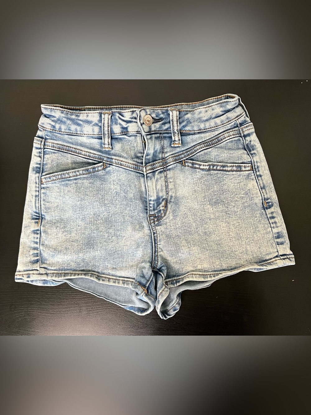 American Eagle Outfitters Light Blue High-Rise Denim Shorts Stretch